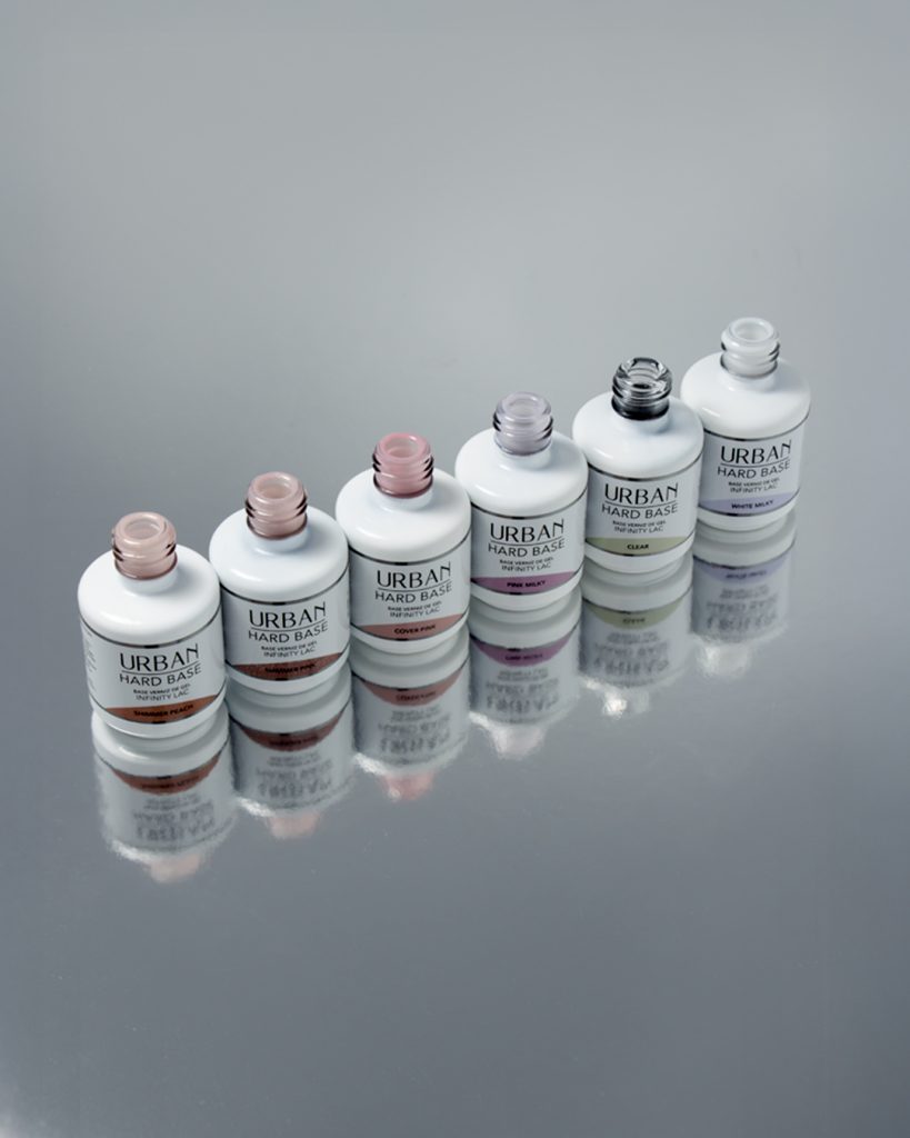 Seis bases de Verniz de Gel da coleção Hard Bases da Urban Design Care