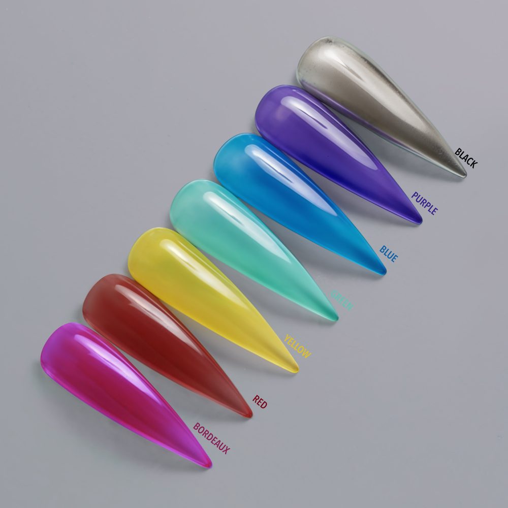 7 Unhas tips pintadas com os 7 tons verniz de gel da coleção express glass urban design care